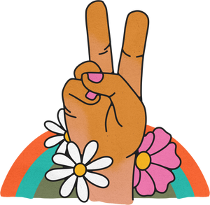 70s Lined Peace Sign